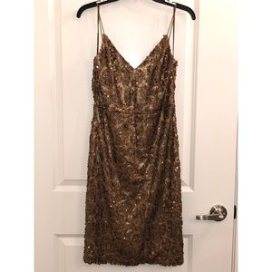 Gianni Bini Embellished gold dress